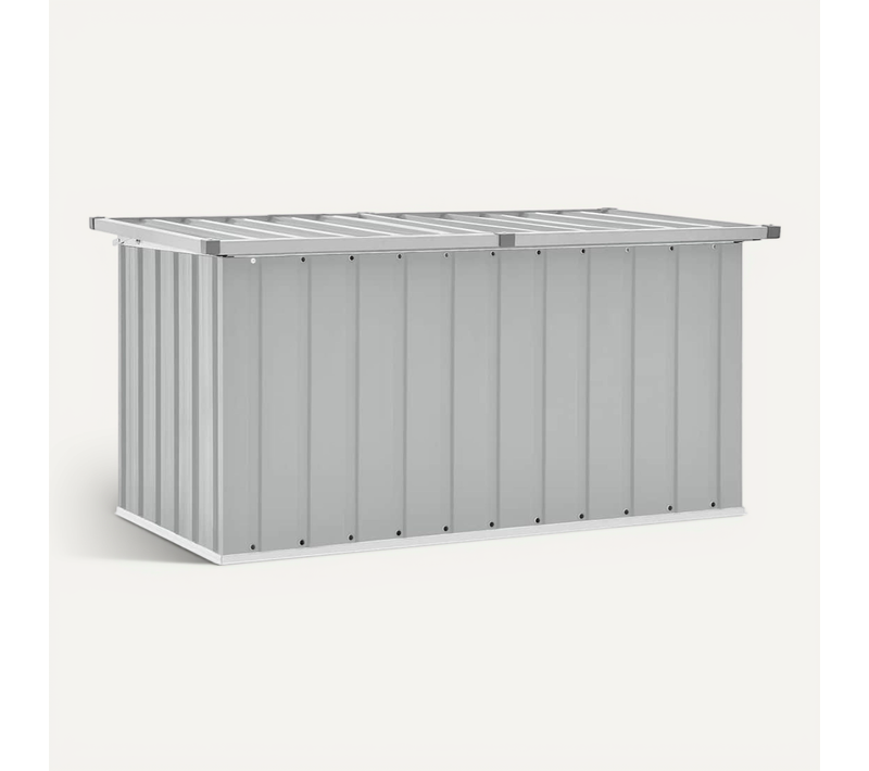 Coffre De Rangement Jardin Gris 129x67x65 Cm Acier Galvanisé Durable