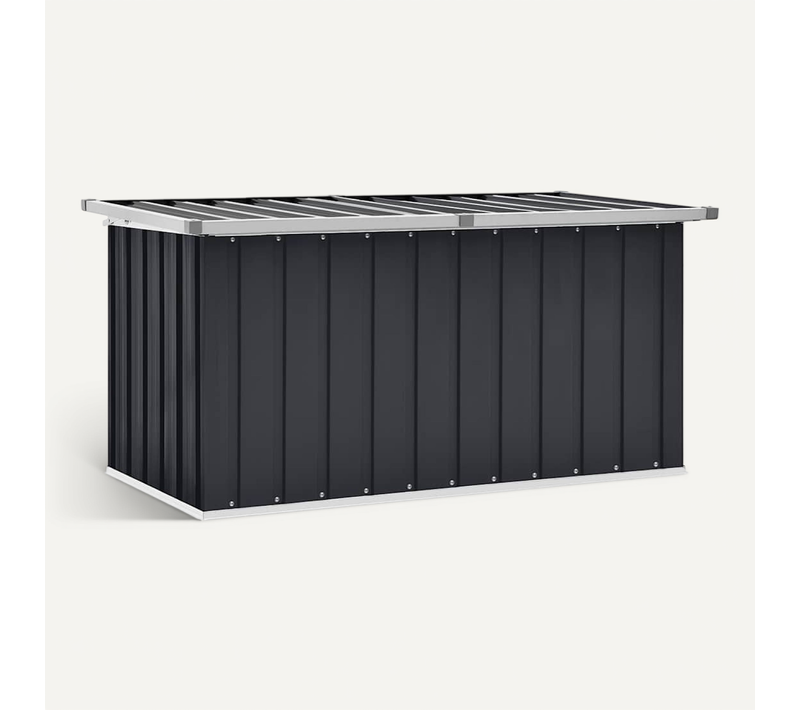 Boîte De Rangement De Jardin Anthracite 129x67x65 Cm Grand Espace De Stockage