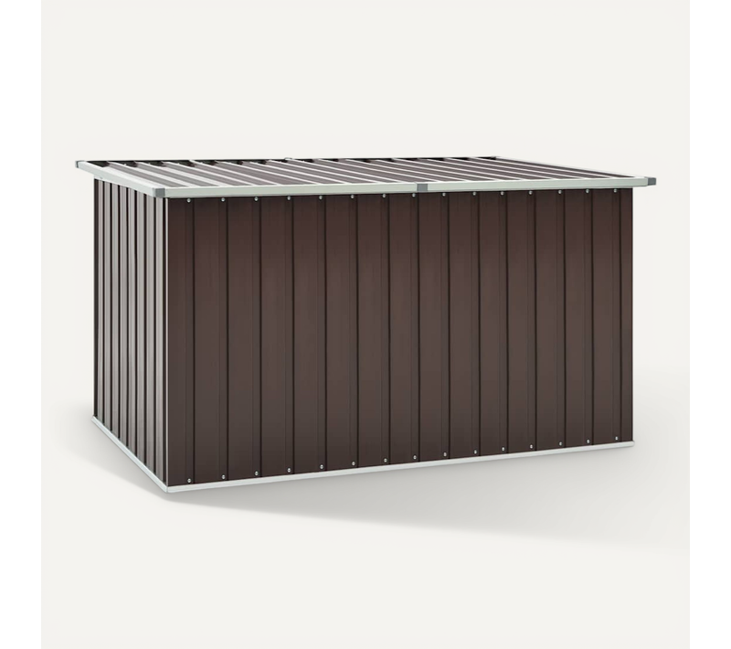 Boîte De Rangement De Jardin Marron 171x99x93 Cm Coffre Organisateur Terrasse Patio Extérieur