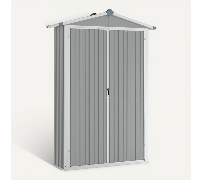 Abri De Jardin Avec Étagère Gris 116x45x175 Cm Acier Galvanisé Hangar Remise Cabane Extérieur