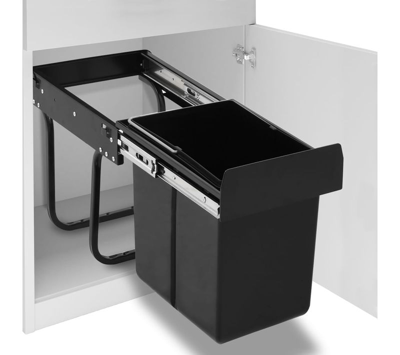 Armoire De Cuisine Poubelle Pull-out Sous-cabinet Gestion Des Déchets Soft-close 20 L