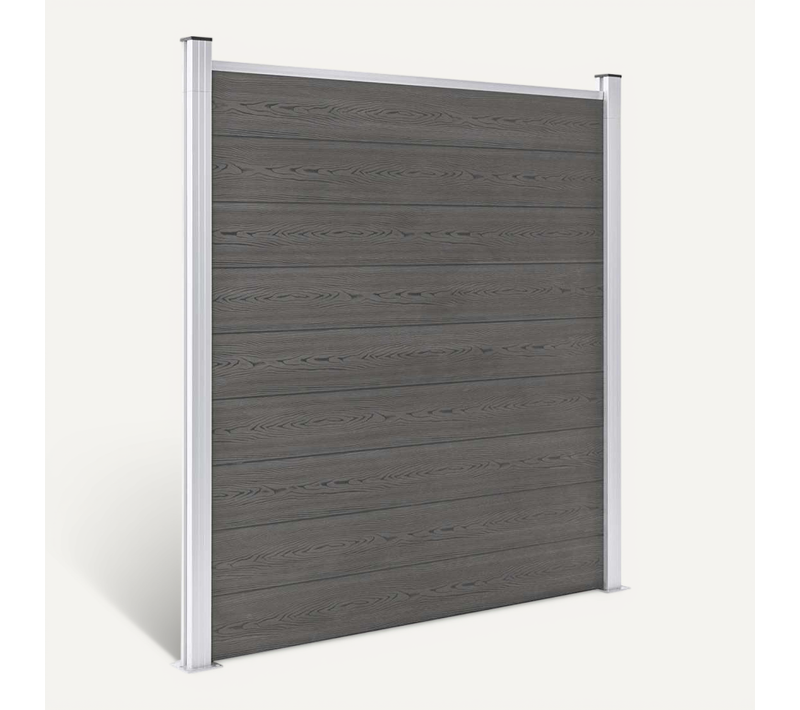 Clôture De Jardin Wpc 180x186 Cm Gris