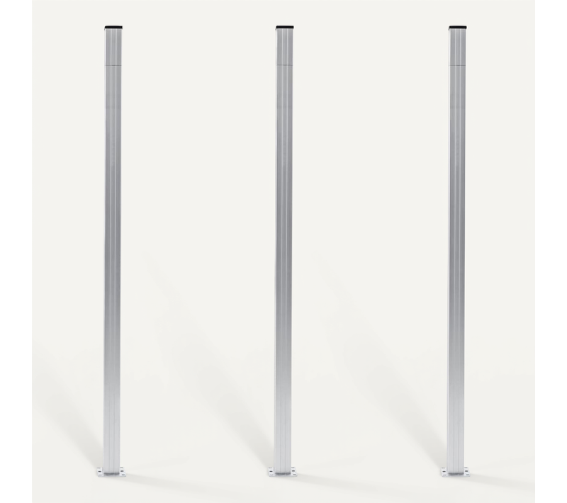 Poteaux De Clôture 3 PCs Aluminium 185 Cm