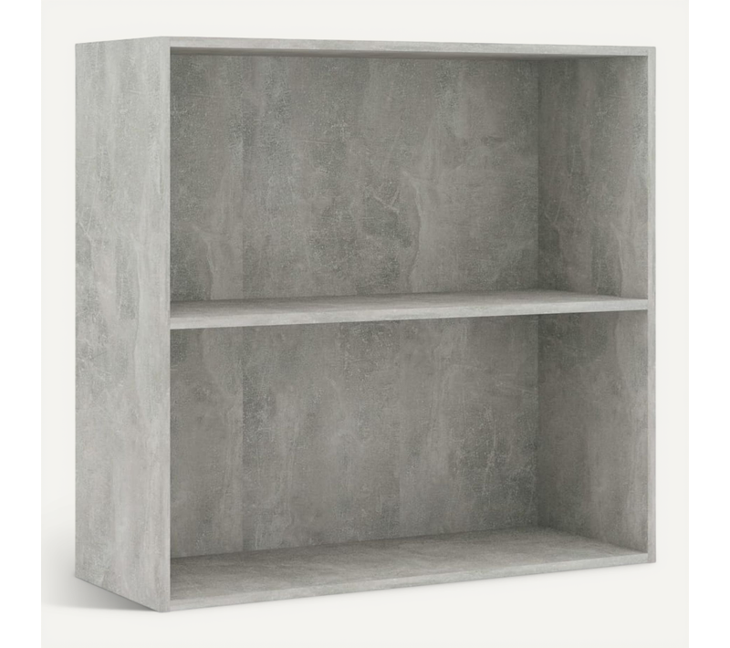 Bibliothèque À 2 Niveaux Gris Béton Bois Contreplaqué