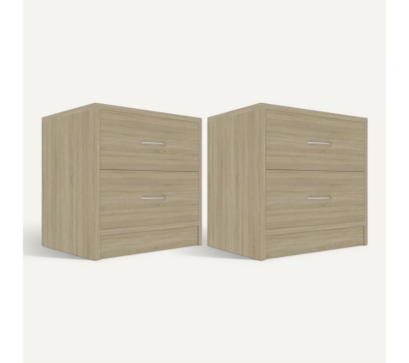 Tables De Chevet 2pcs Chêne Sonoma 40x30x40cm Bois Contreplaqué