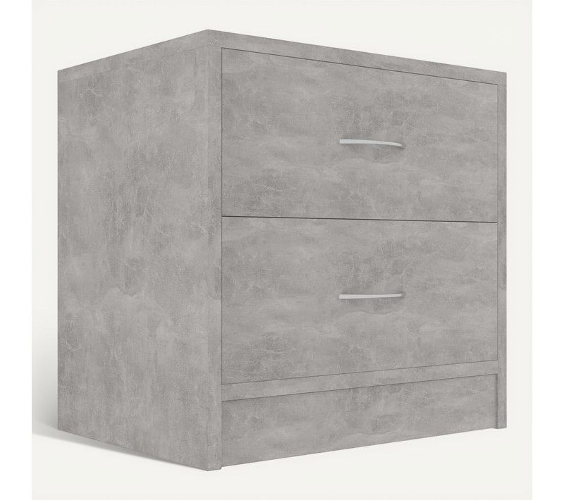 Table De Chevet Gris Béton 40x30x40 Cm Bois Contreplaqué