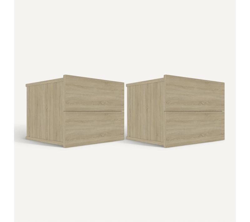 Tables De Chevet 2 Pièces Chêne Sonoma 40x30x30 Cm Bois Contreplaqué