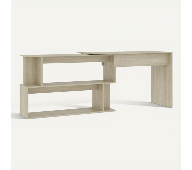 Bureau D'angle Chêne Sonoma 200x50x76 Cm Bois Contreplaqué