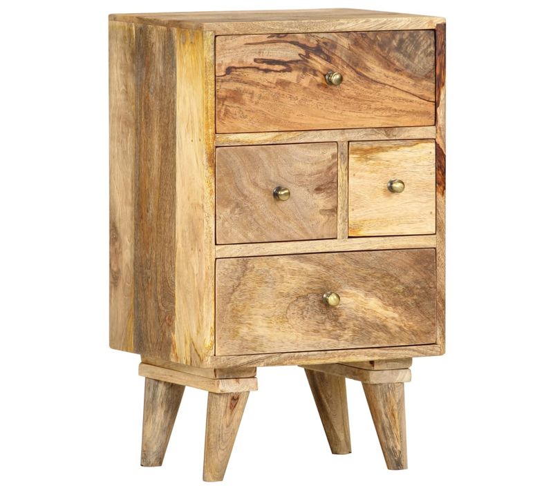 Table De Chevet 36 X 30 X 60 Cm Bois De Manguier Massif
