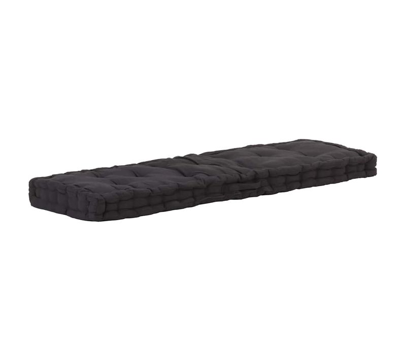 Coussin De Plancher De Palette Coton 120x40x7 Cm Noir