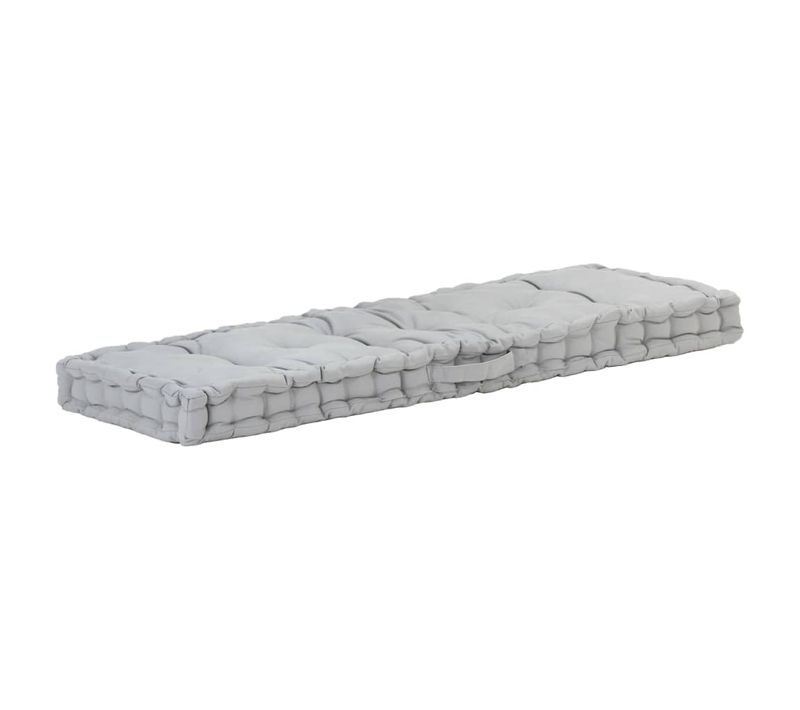 Coussin De Plancher De Palette Coton 120x40x7 Cm Gris