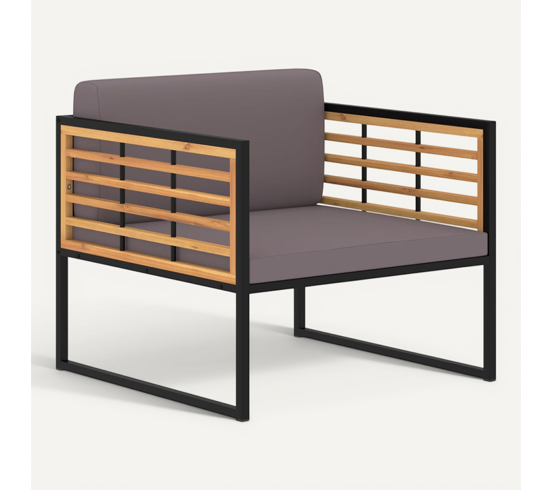 Chaises De Jardin Et Coussins Lot De 2 Bois D'acacia Gris Foncé
