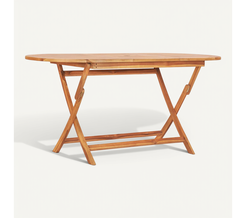 Table De Jardin Pliante En Teck Massif 160 X 80 X 75 Cm
