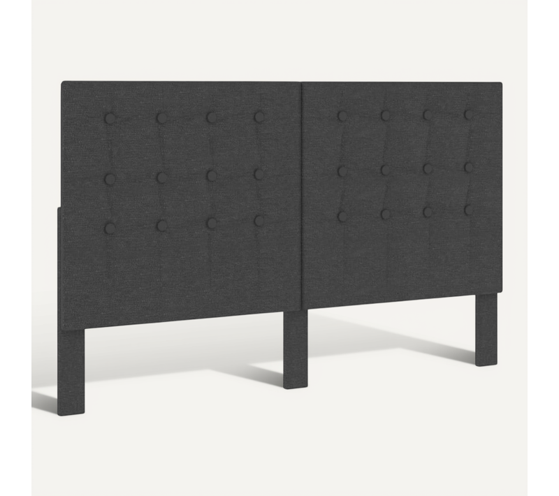 Tête De Lit Matelassée Facile à Nettoyer Tissu Gris Foncé 180x200 Cm