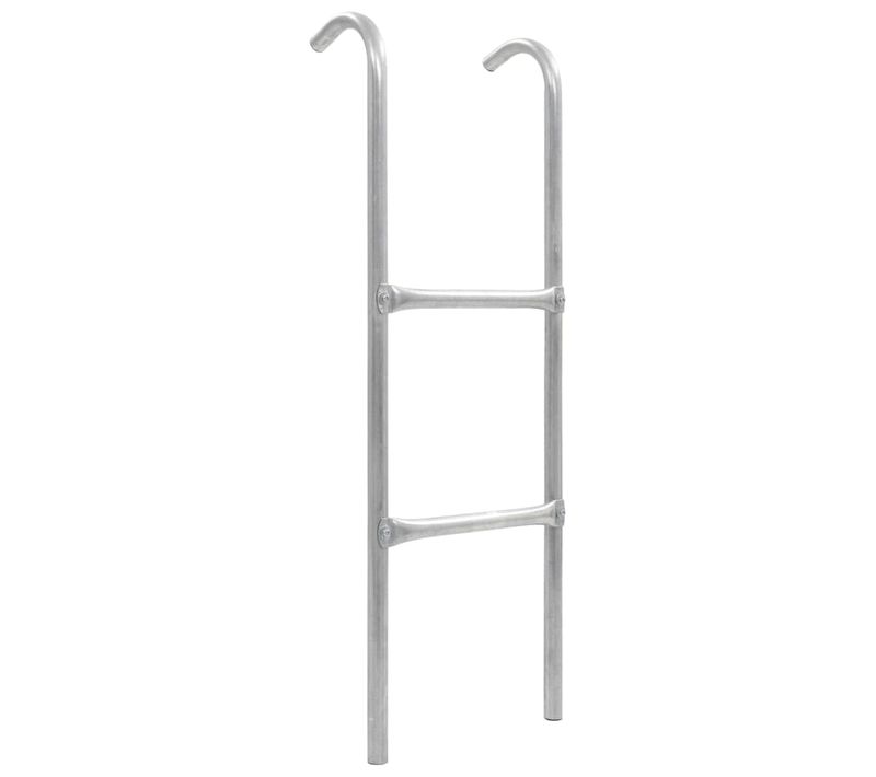 échelle De Trampoline À 2 Marches Acier Argenté 102,6 Cm