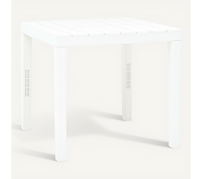 Table De Jardin Blanc 78x78x72 Cm Plastique