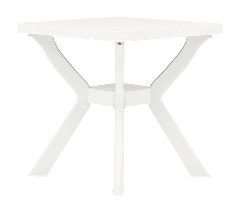 Table De Bistro Blanc 70x70x72 Cm Plastique Carré Meuble Manger Jardin Terrasse Extérieur