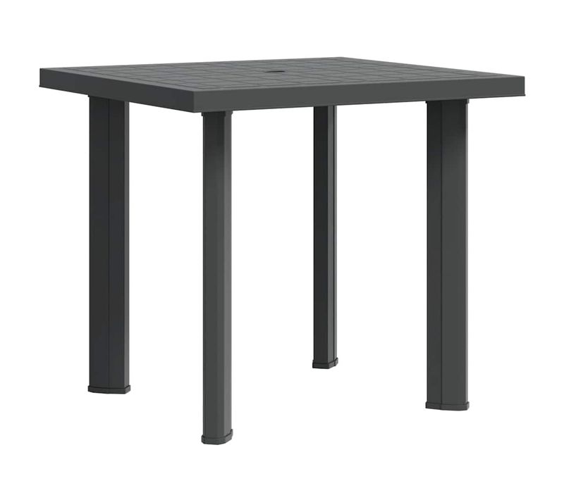 Table De Jardin Anthracite 80x75x72 Cm Plastique Rectangulaire Meuble Manger Terrasse