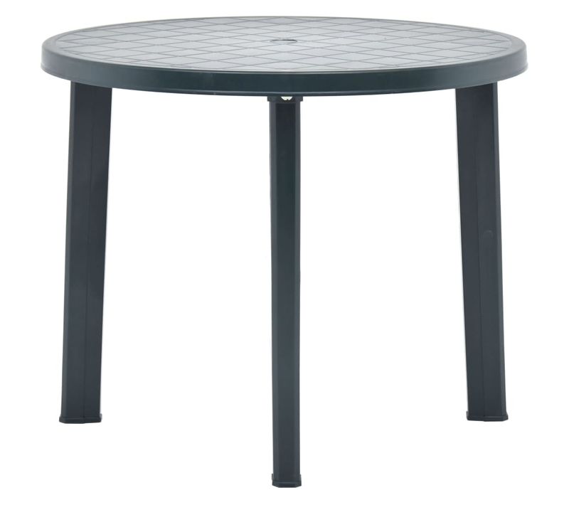Table De Jardin Vert 89 Cm Plastique Rond Meuble Manger Terrasse Arrière-cour Extérieur