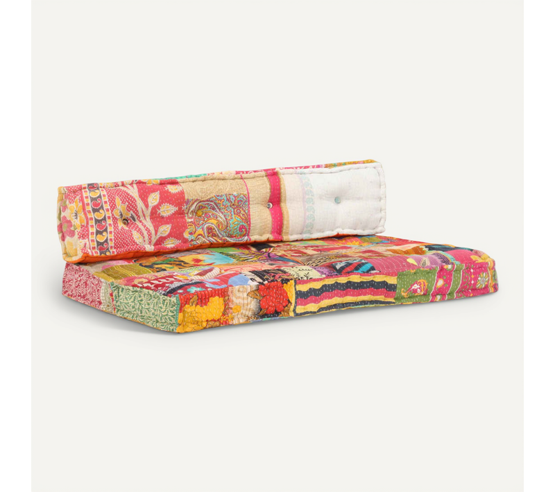 Coussin De Canapé Palette Multicolore Tissu Patchwork