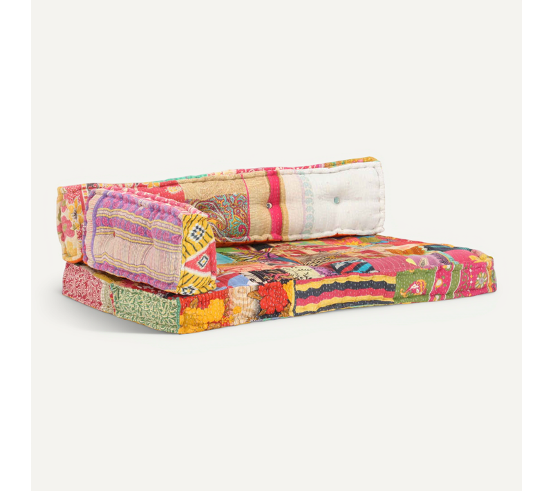 Coussin De Canapé Palette Multicolore Tissu Patchwork