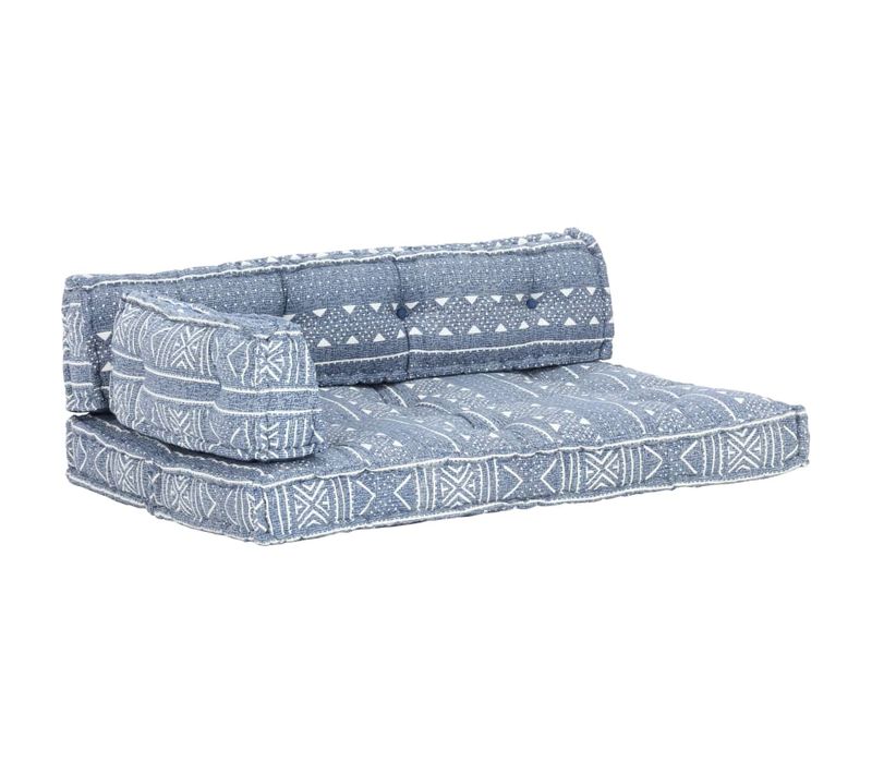 Coussin De Canapé Palette Indigo Tissu Patchwork