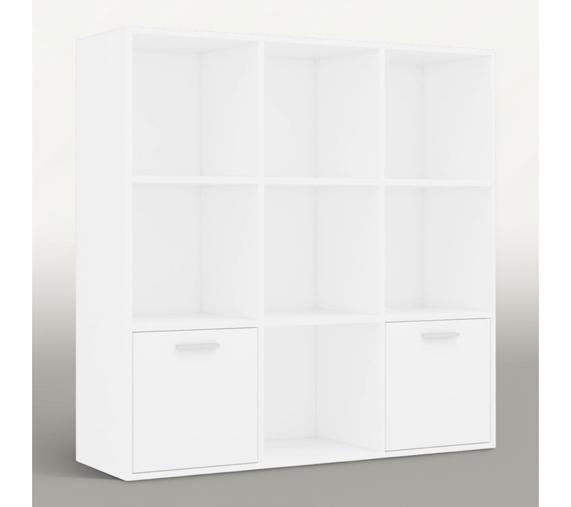 Bibliothèque Avec 10 Compartiments 98 X 30 X 98 Cm Bois Contreplaqué Blanc