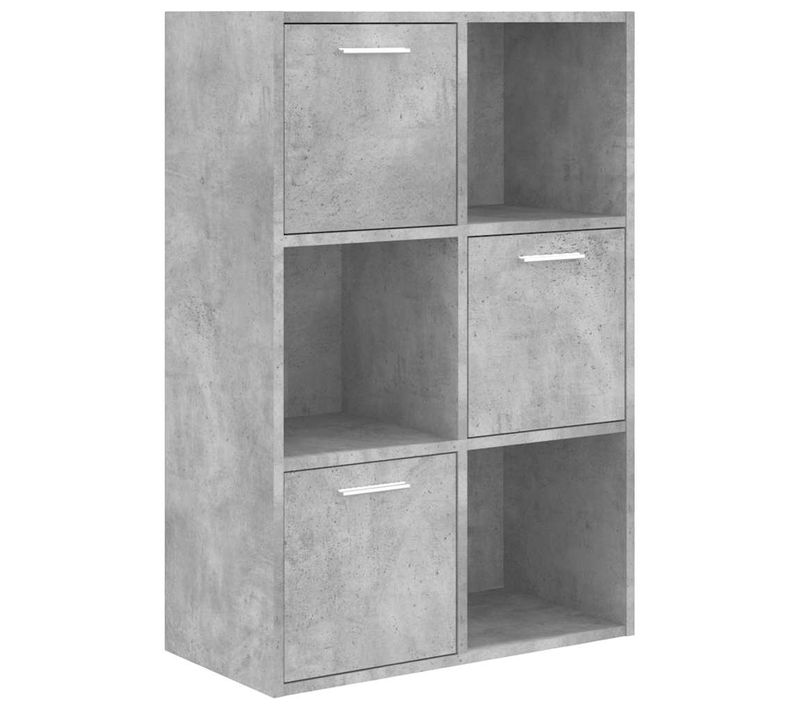 Armoire De Rangement Gris Béton 60x29,5x90 Cm Bois Contreplaqué