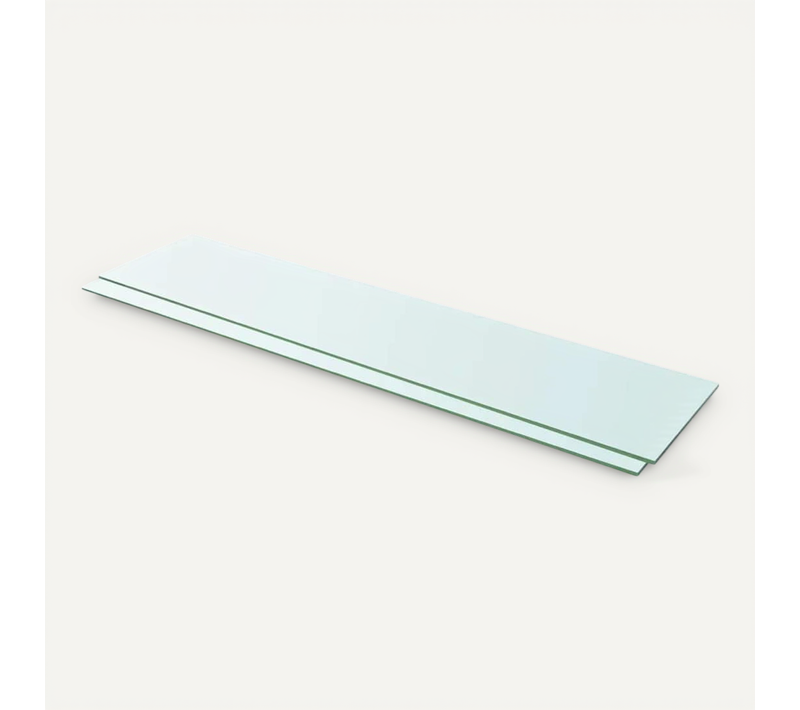Panneaux D'étagère 2 Pièces Verre Transparent 110 X 25 Cm