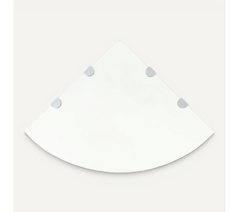 étagères D'angle 2 Pièces Et Supports Verre Transparent 45x45 Cm