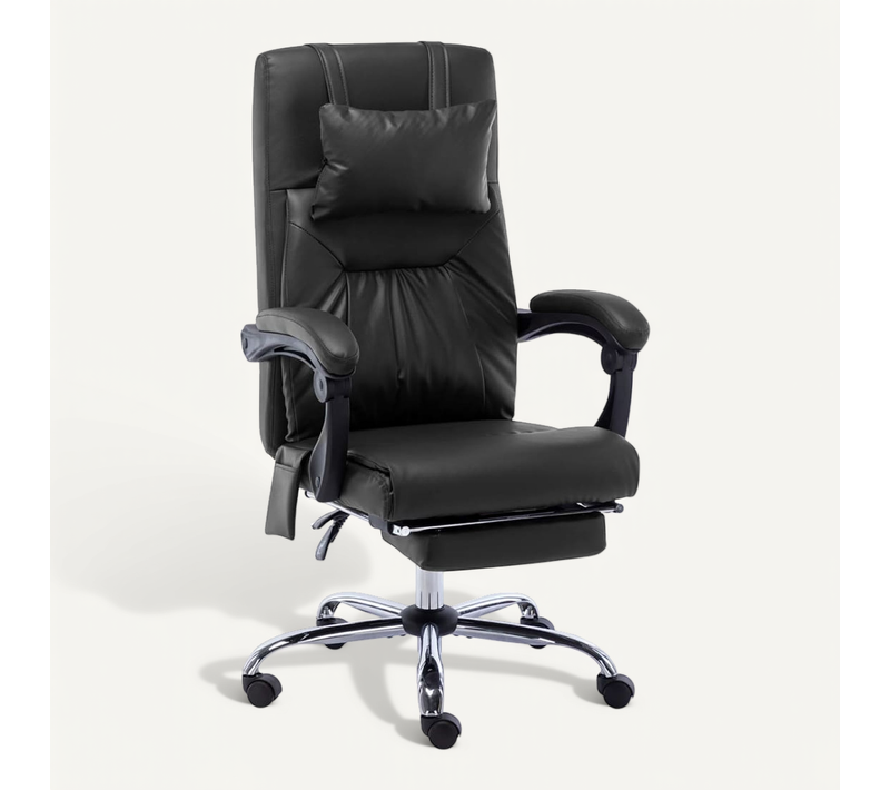 Chaise De Bureau De Massage Noir Similicuir