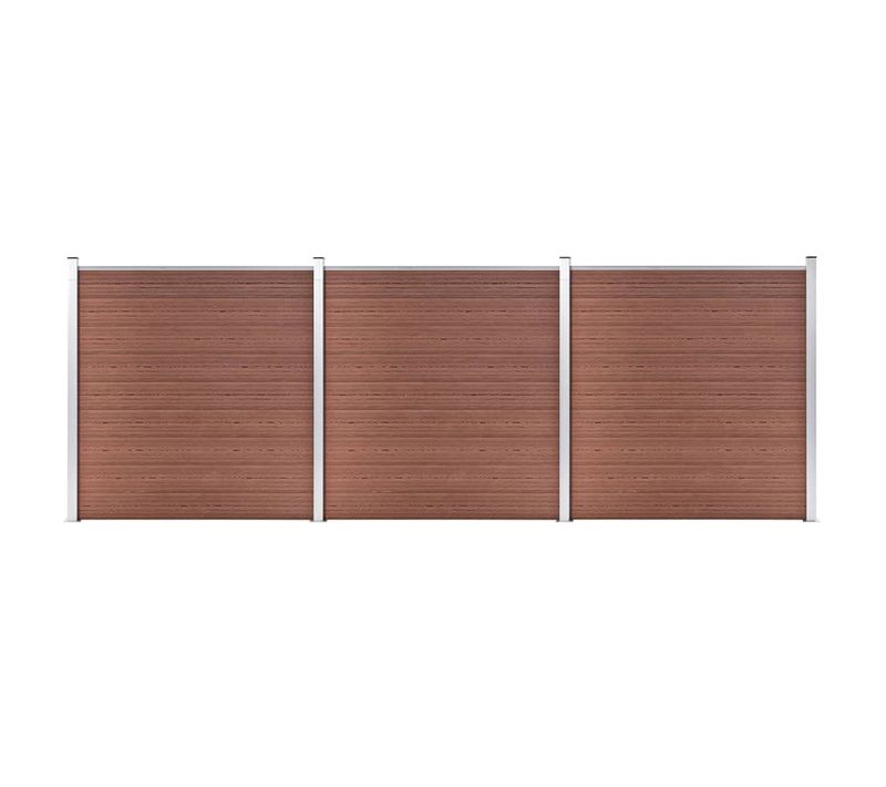 Clôture De Jardin Wpc 526x186 Cm Marron