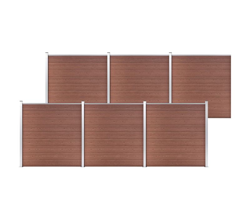 Clôture De Jardin Wpc 1045x186 Cm Marron