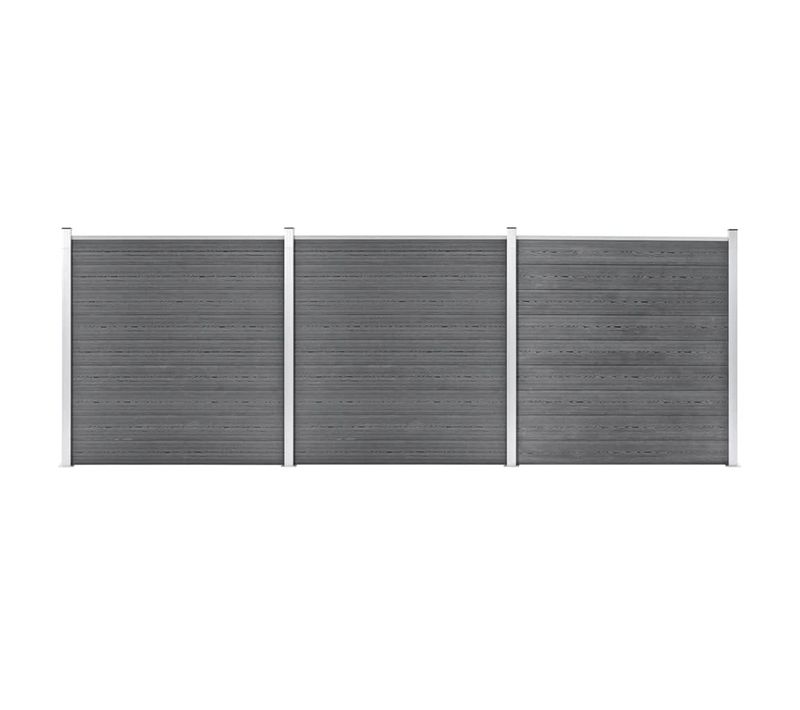 Clôture De Jardin Wpc 526x186 Cm Gris