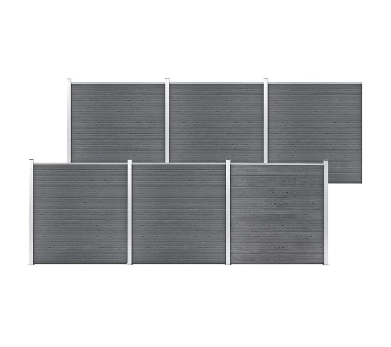 Clôture De Jardin Wpc 1045x186 Cm Gris Barrière Panneau De Clôture Terrasse Extérieur