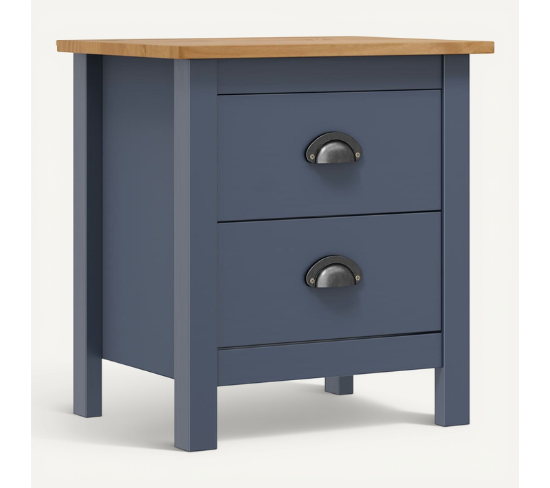 Table De Chevet Hill Gris 46x35x49,5 Cm Bois De Pin Solide