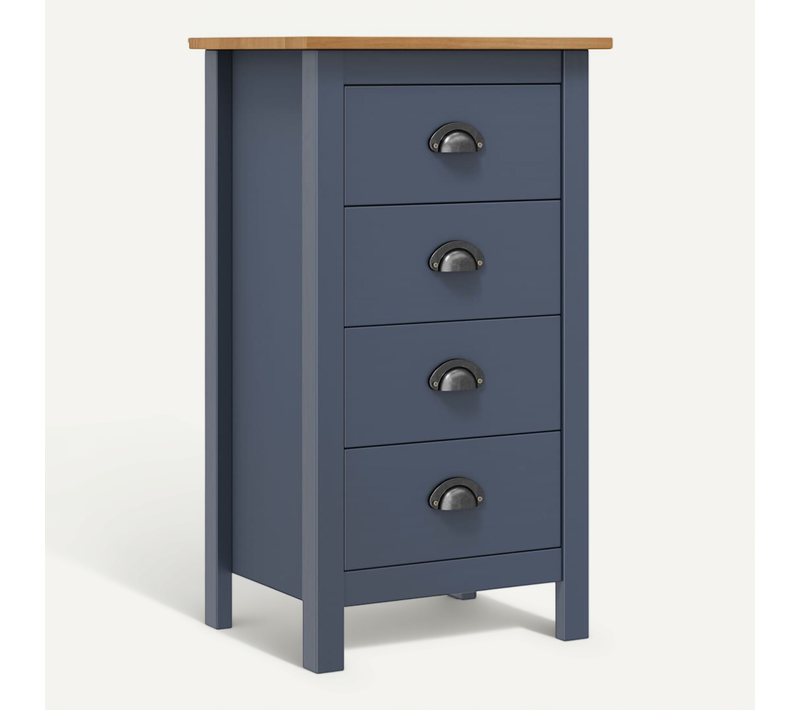 Buffet Hill Gris 46x35x80 Cm Bois De Pin Solide