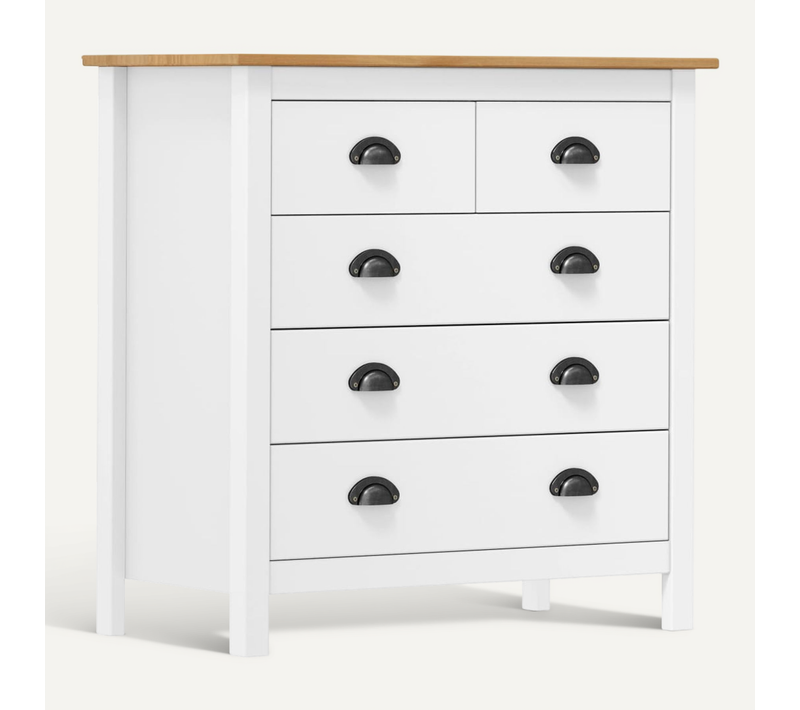 Buffet Hill Blanc 79x40x80 Cm Bois De Pin Solide