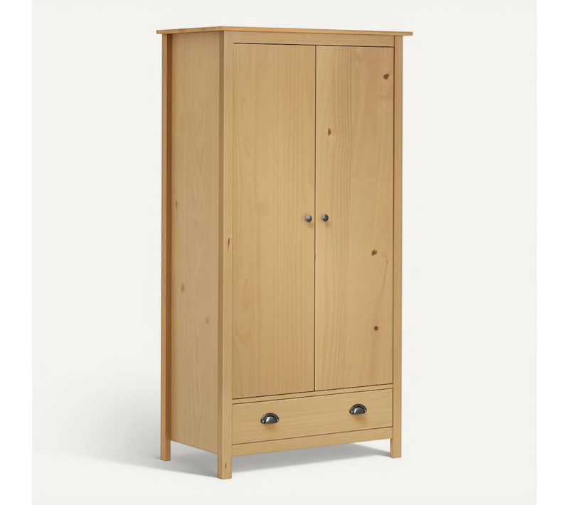 Garde-robe À 2 Portes Hill 89x50x170 Cm Bois De Pin Solide