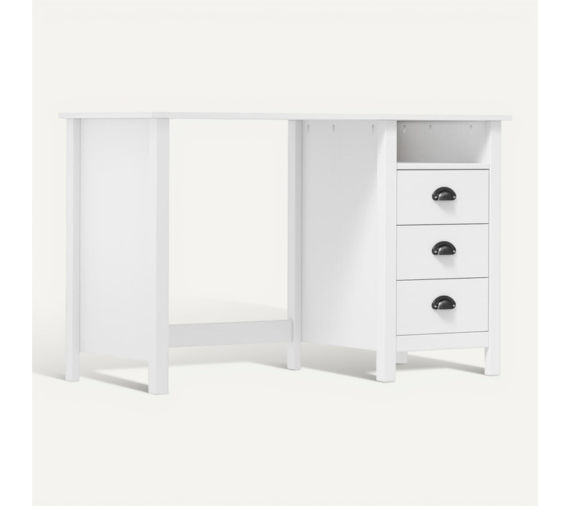 Bureau Hill Avec 3 Tiroirs 120x50x74 Cm Bois Pin Massif