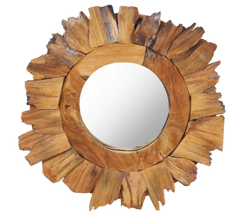 Miroir Mural 40 Cm Teck Rond