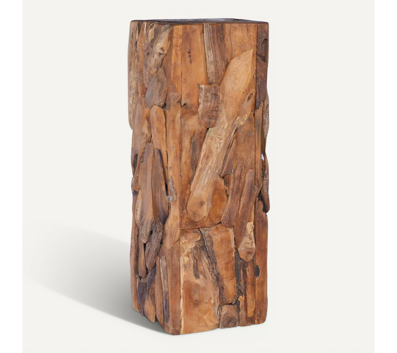Table D'appoint 30x30x80 Cm Bois De Teck Solide
