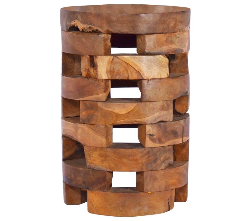 Table De Chevet 30x30x45 Cm Bois De Teck Massif