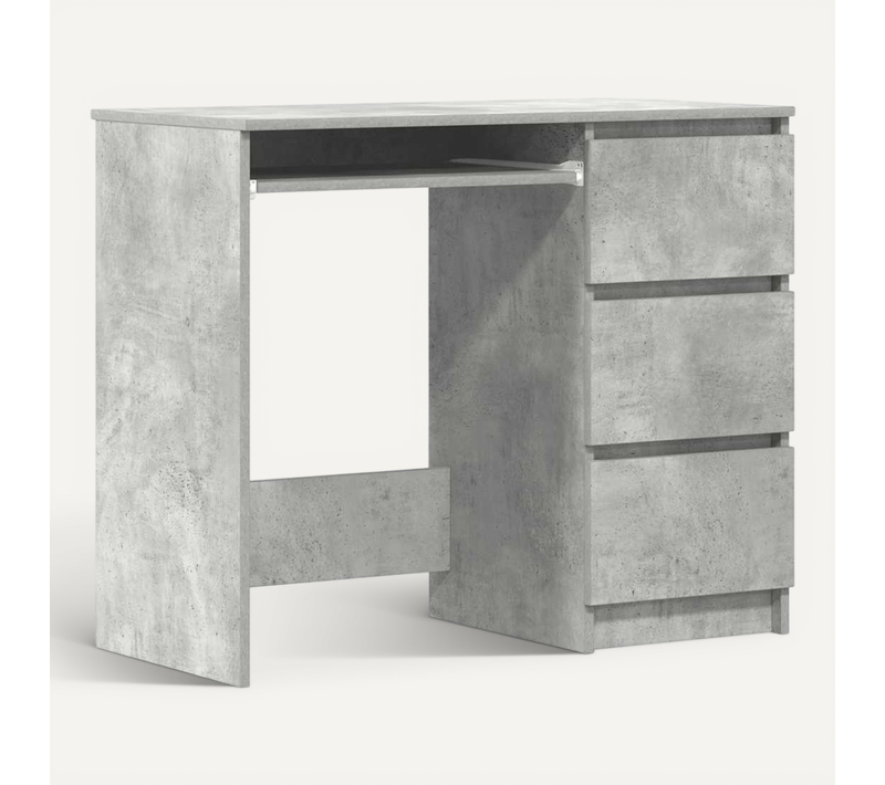 Bureau Gris Béton 90x45x76 Cm Aggloméré