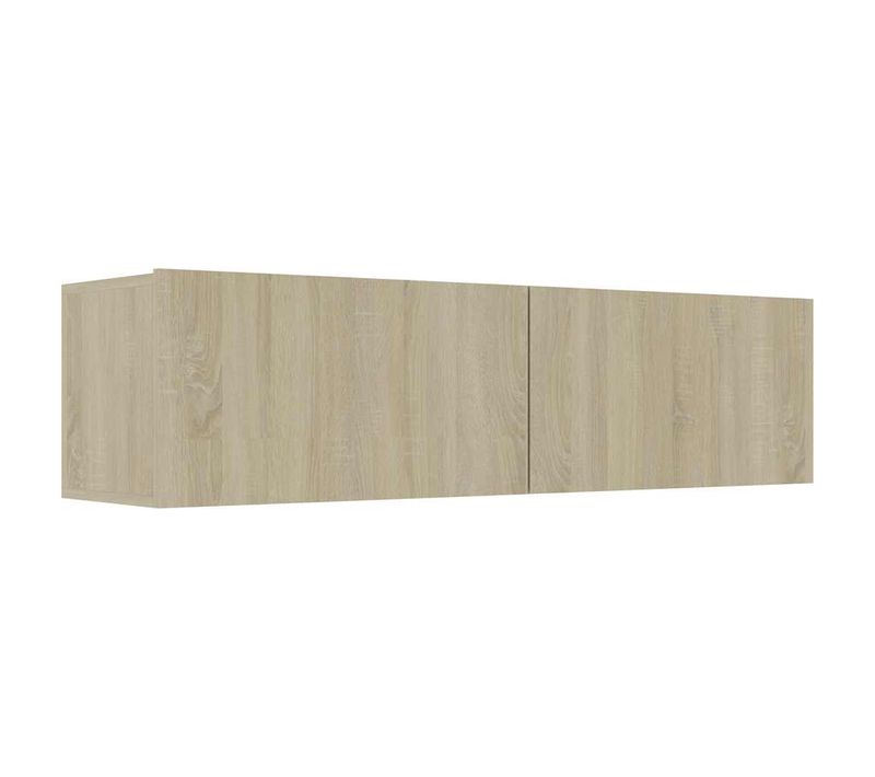 Table De Chevet Flottante Chêne Fumé 40x31x27cm Bois Contreplaqué
