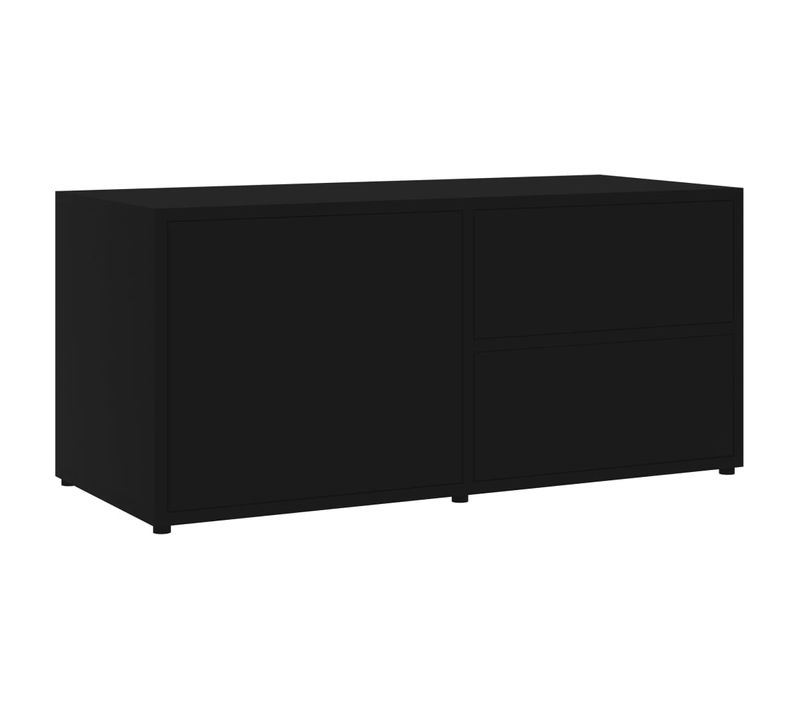 Meuble TV Noir 80x34x36 Cm Bois Contreplaqué