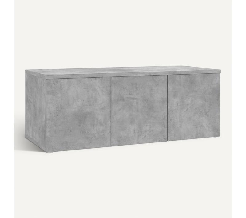 Meuble TV Gris Béton 80x34x30 Cm Bois Contreplaqué