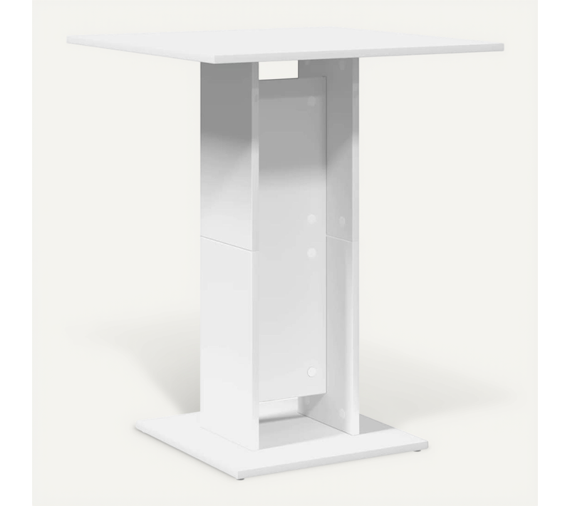 Table De Bistrot 60 X 60 X 75 Cm En Bois Contreplaqué Blanc, Table De Salle À Manger Compacte