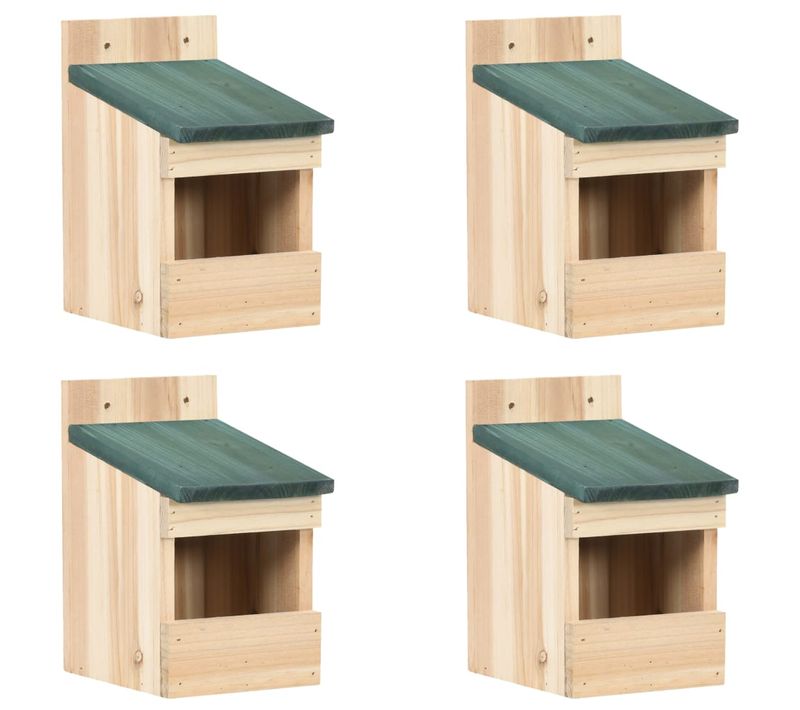 Nichoirs 4 Pièces 12x16x20 Cm Bois De Sapin