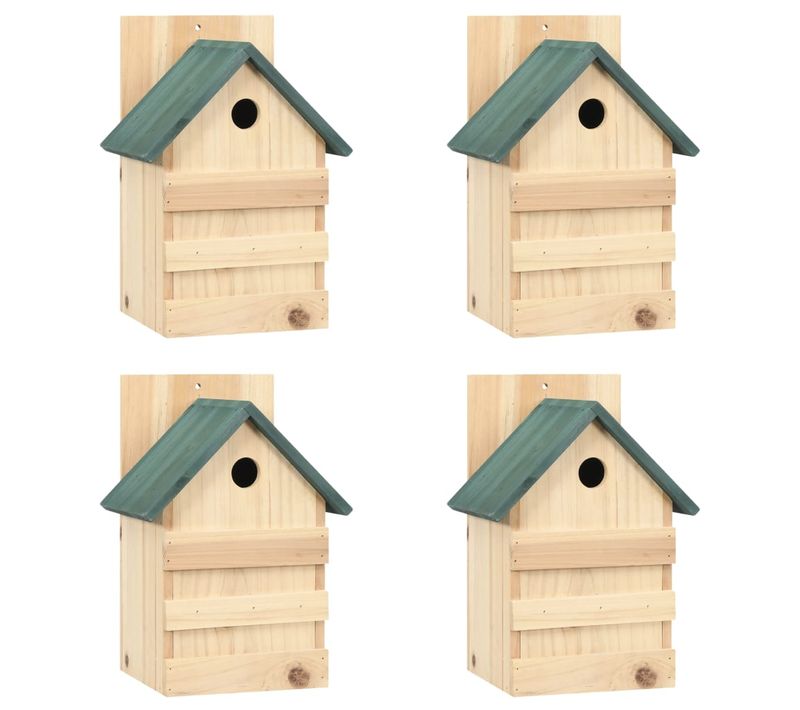 Nichoirs 4 Pièces 23x19x33 Cm Bois De Sapin